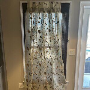 Custom Drapery - Curtain - New – Cotton Sheer with Embroidery Flowers